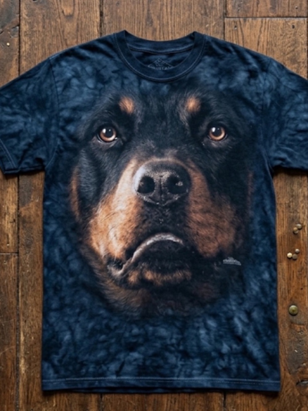 The Mountain Black Rottweiler Face Graphic Tee